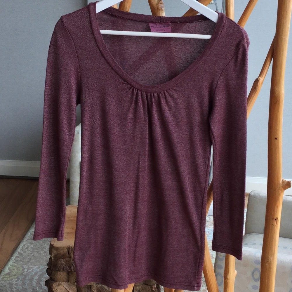 Michael Stars Shine 3/4 Sleeve Scoop Neck Tee